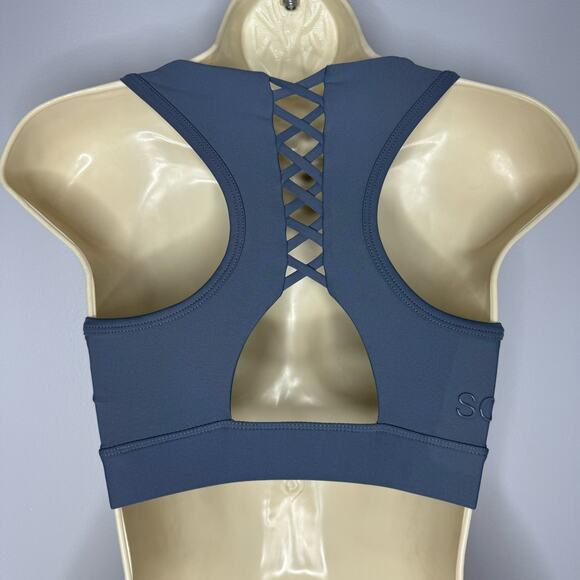 SOUL BY SOULCYCLE Lace Up Sports Bra Blue Small - Picture 6 of 9